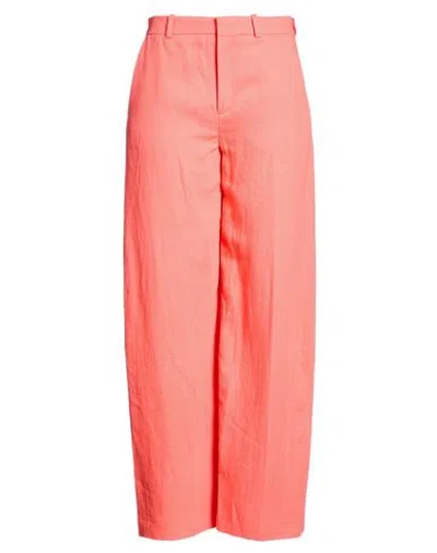 Drykorn Woman Pants Coral Size 29w-32l Linen, Viscose In Multi