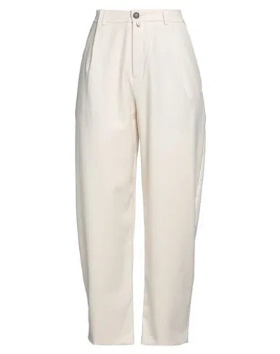 Drykorn Woman Pants Ivory Size 28w-34l Polyester, Viscose, Elastane In White