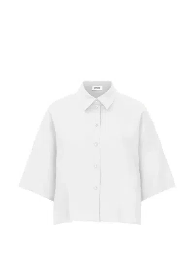 Drykorn Yarika Linen Short-sleeve Blouse In White