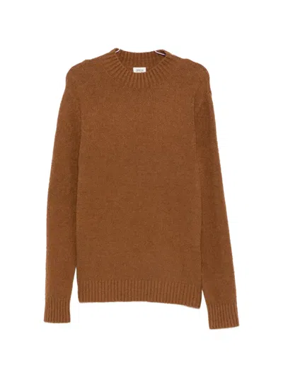 Drykorn Zayn Ribbed-knit Mock-neck Sweater In Brown