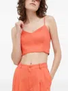 Drykorn Zip-back V-neck Top In Orange