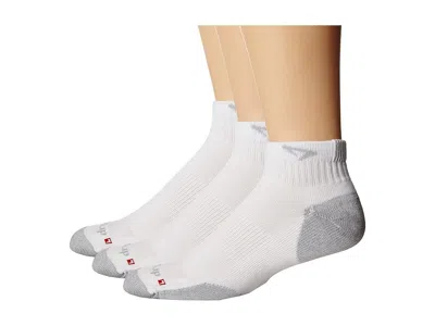 Drymax Running Quarter-crew 3-pair Pack Low Cut Socks Shoes White/grey: Xl (us Men's Shoe 11-13 - Women's S
