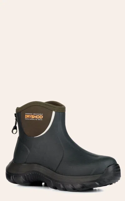 Dryshod Evalusion Black And Dark Brown Round Toe Ankle Rubber Work Boot