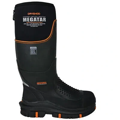 Pre-owned Dryshod Megatar Waterproof Steel Toe Work Mens Black Work Safety Shoes Meg-mh-b
