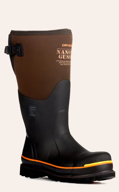 Dryshod Men's Wixit Black And Brown Round Nanotoe Work Boots