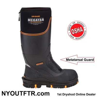Pre-owned Dryshod Size 13 Megatar Steel Toe Extreme Protection Metatarsal Boot Meg-mh-bk In Black