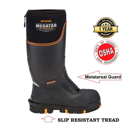 Pre-owned Dryshod Megatar Steel Toe Extreme Protection Metatarsal Boot Size 14 Meg-mh-bk In Black