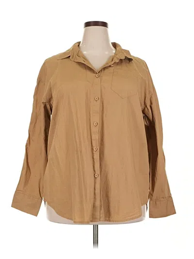 Pre-owned Dsg Long Sleeve Button Down Shirt In Brown