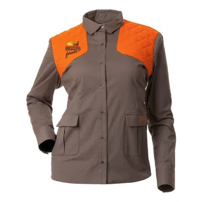 Dsg Outerwear Women's  Pheasants Forever Upland Long Sleeve Button Up Shirt In Brown