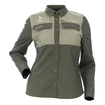 Dsg Outerwear Women's Dsg Quail Forever Long Sleeve Field Button Up Shirt In Green