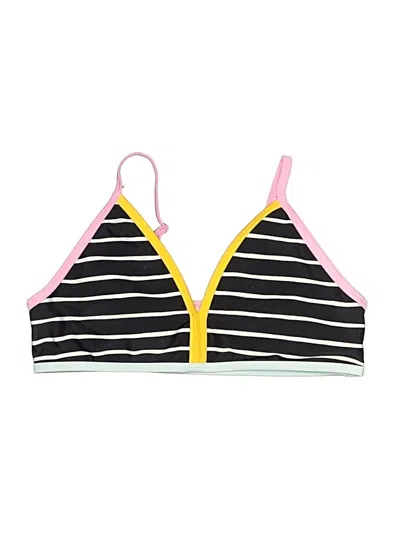 Pre-owned Dsg Swimsuit Top Black Stripes Pattern Swimwear
