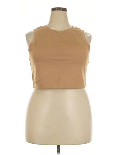Pre-owned Dsg Tank Top Tan Halter Neckline Tops