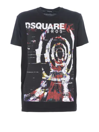 Dsqaured2 Dsquared2 Men's Black Psychedelic Bros Cotton T-shirt Size L