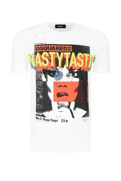 Dsqaured2 Dsquared2 Men's Front Logo Graphic Cotton T-shirt - White