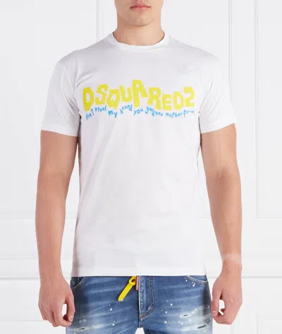 Dsqaured2 Dsquared2 Men's Waving Logo Graphic Cotton T-shirt - White