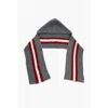 Dsquared2 Alpaca Blend Scarf With Contrasting Band And Hood In Gray