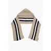 Dsquared2 Alpaca Blend Scarf With Contrasting Band In Brown