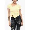Dsquared2 Asymmetrical Cut Top With Polo Neck In Yellow