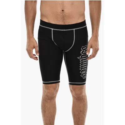 Dsquared2 Biker Shorts Gothic With Logo Print