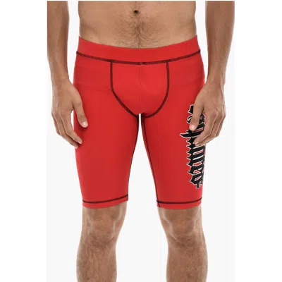 Dsquared2 Biker Shorts Gothic With Logo Print