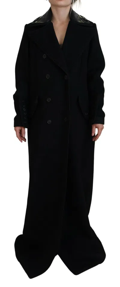 Dsquared² Black Double Breasted Long Coat Jacket