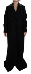 Dsquared2 Black Double Breasted Long Coat Jacket In Black