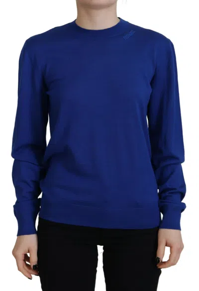 Dsquared² Blue Long Sleeve Crew Neck Casual Sweater In Red