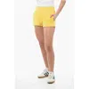 Dsquared2 Brushed Cotton Shorts With Logo Patch In Yellow