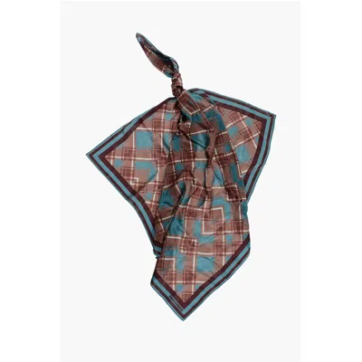 Dsquared2 Checked Silk Foulard In Neutral