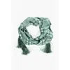 Dsquared2 Checked Silk Foulard With Tassels In Green