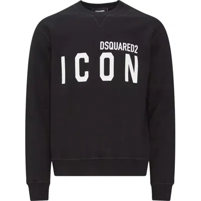 Dsquared2 Chic Black Cotton Logo Sweatshirt