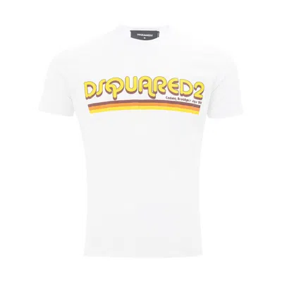 Dsquared² Chic Gray Cotton Tee For The Modern Man In White