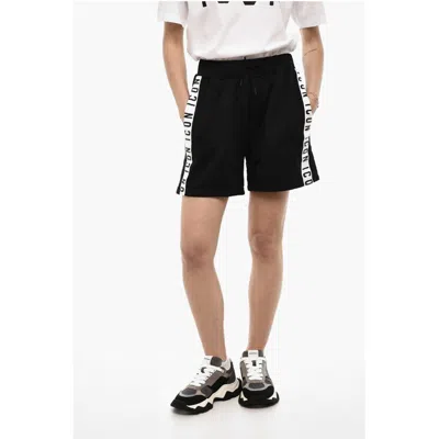 DSQUARED2 COTTON BLEND ICON SHORTS WITH LOGOED SIDE BANDS