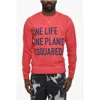 Dsquared2 Cotton Crew-neck Sweatshirt With Frontal Maxi Print