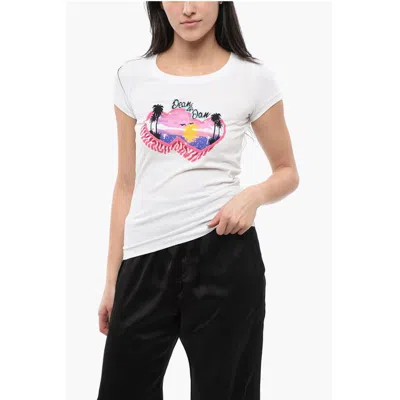 Dsquared2 Cotton Spray Sunset Slim Fit T-shirt In White