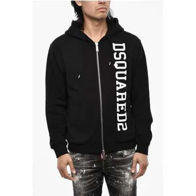 Dsquared2 Cotton Sweatshirt With Zip Closure And Side Logo