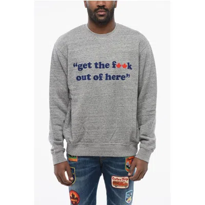 Dsquared2 Crew Neck Out Of Here Brushed Cotton Sweatshirt