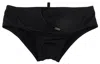 Dsquared2 Black Orange Logo Printed Men Swim Brief Swimwear