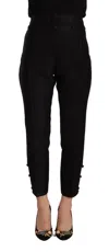 Dsquared2 Black Wool High Waist Skinny Women Pants