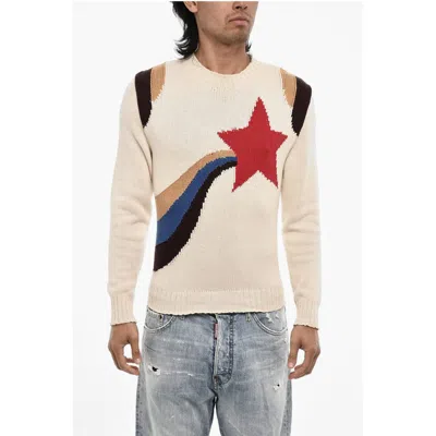 Dsquared2 Embroidered Cotton Crew-neck Sweater