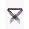 Dsquared2 Floral Patterned Chiffon Slim Foulard In Blue