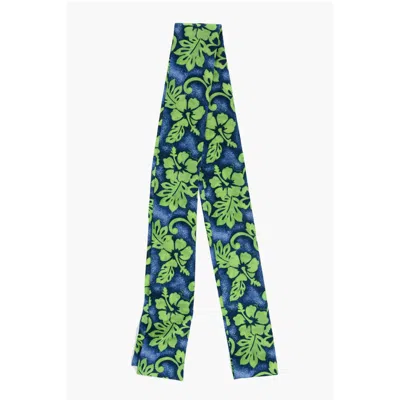 Dsquared² Floral Patterned Silk Slim Foulard