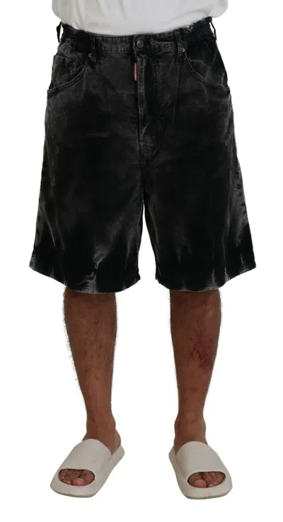 Dsquared² Gray Cotton Corduroy Bermuda Shorts