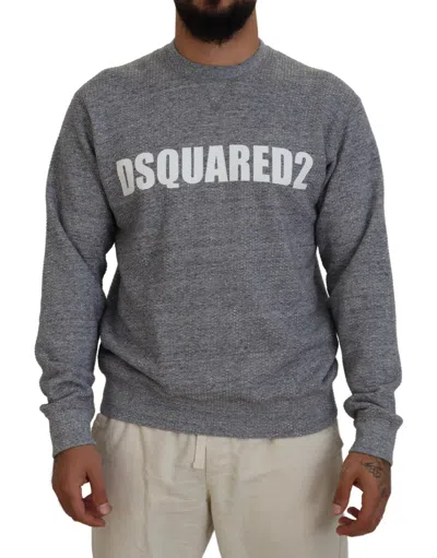 Dsquared² Gray Crystal Embellishment Men Pullover Sweater