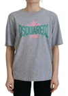 Dsquared2 Gray Logo Cotton Crewneck Short Sleeve Tee T-shirt In Gray
