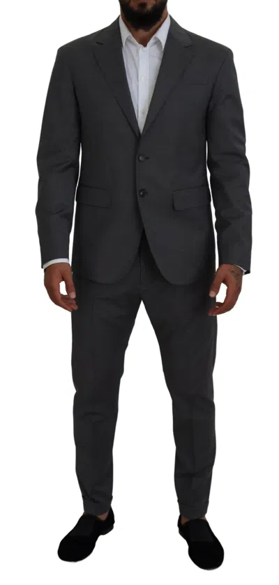 Dsquared² Gray Wool Single Breasted 2 Piece Cipro Suit