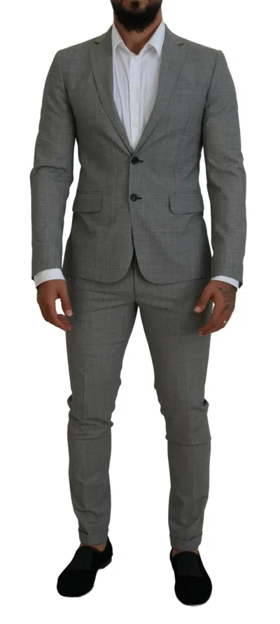 Dsquared² Gray Wool Single Breasted 2 Piece Paris Suit