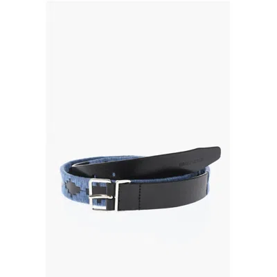 Dsquared² Leather Belt With Fabric Details 30mm