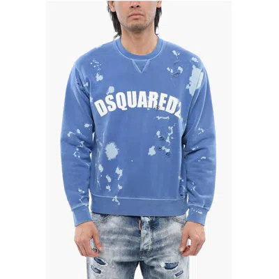 Dsquared2 Logo Print Distressed Effect Crewneck Sweatshirt