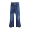 Dsquared2 Blue Jeans With Belt Loops And Logo Patch On The Rear In Blue